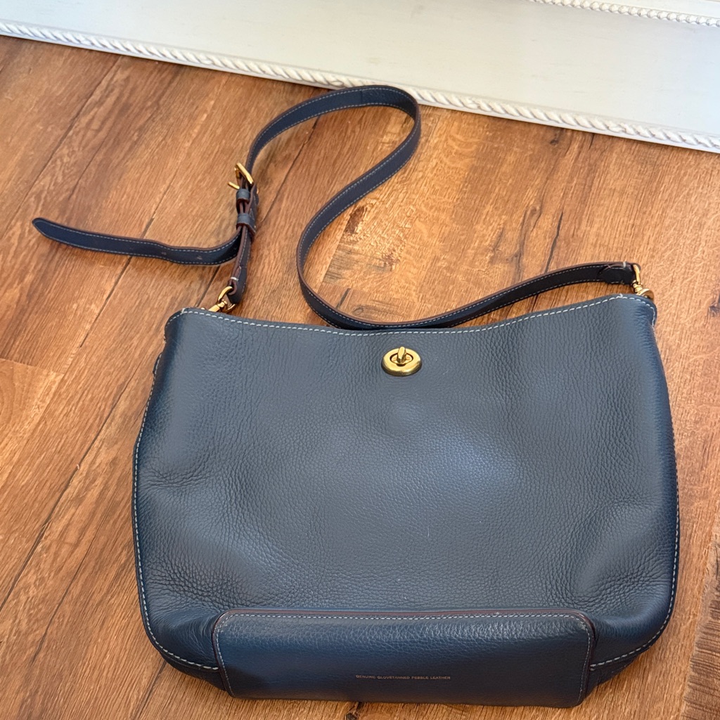 Coach Green/Blue Glovetanned Leather Crossbody No. Df- 50115